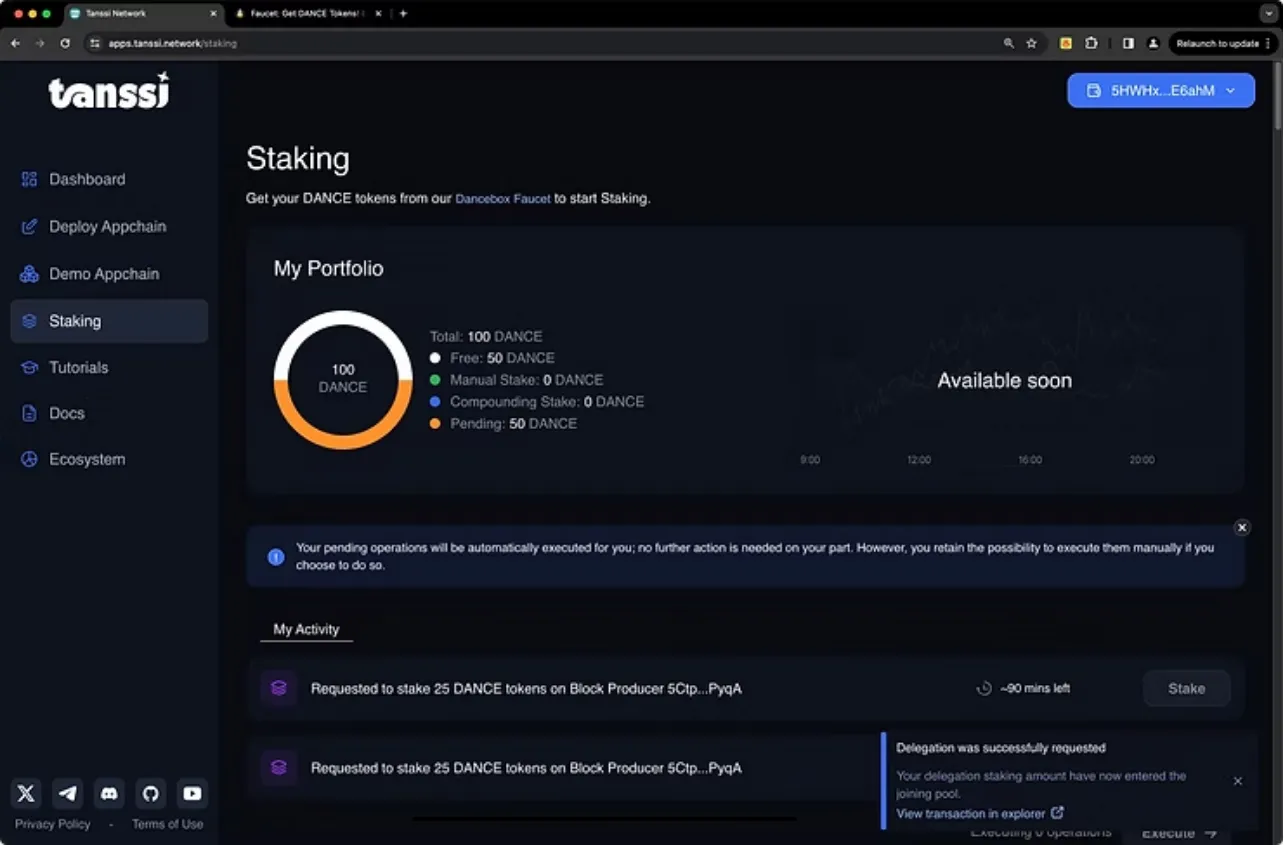 XPIN token staking dashboard