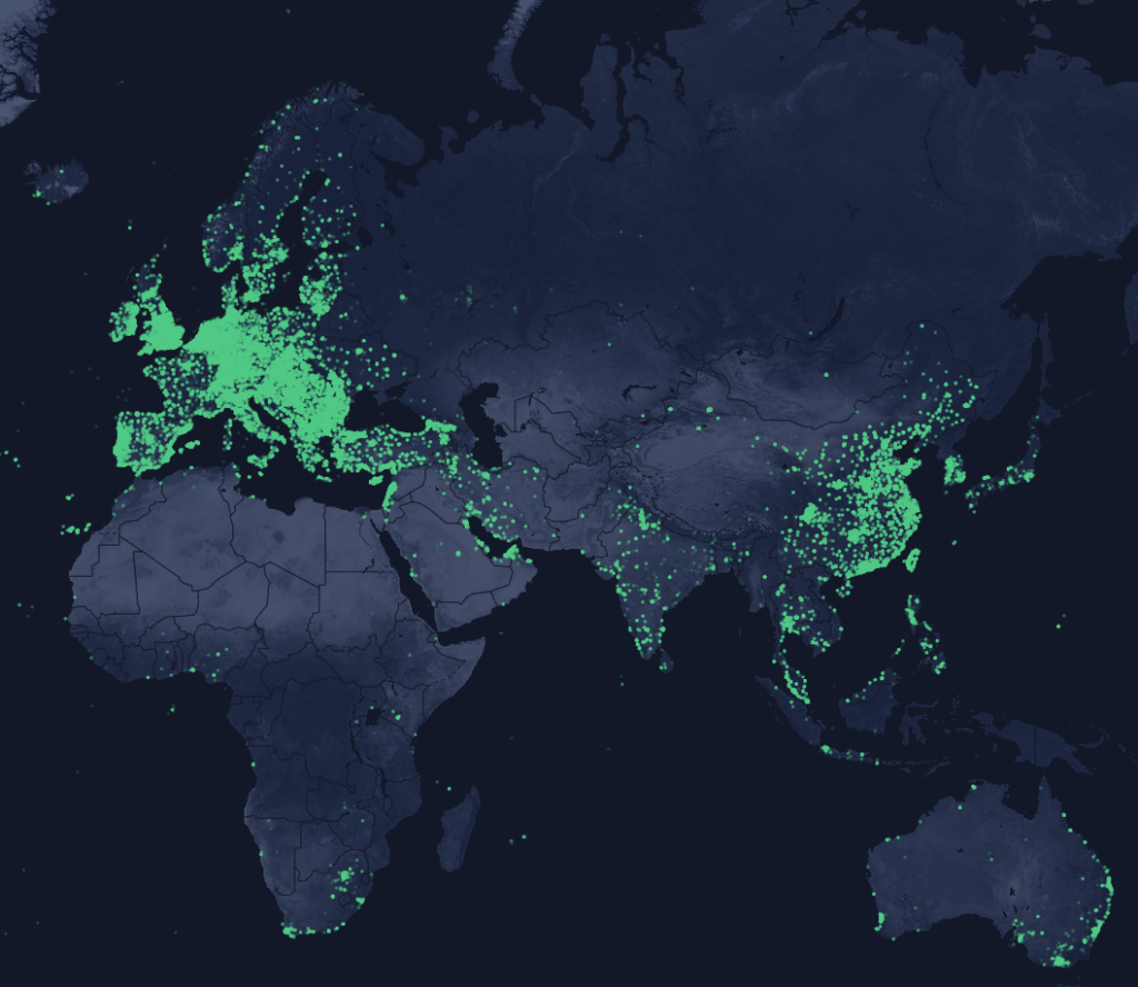 Helium decentralized wireless network map