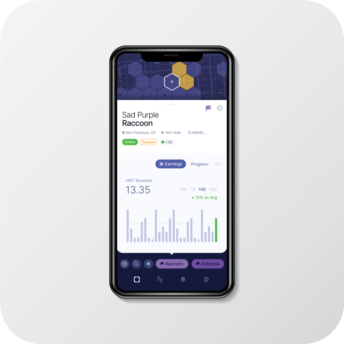 Helium hotspot owner earning HNT tokens